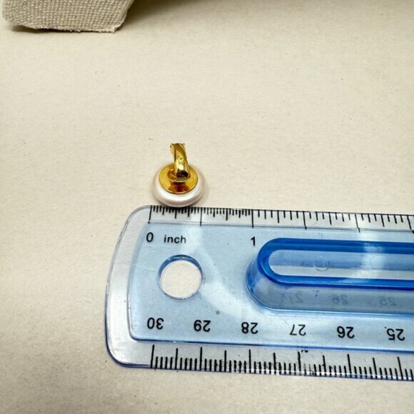 Vintage 14/20 Gold Fill Earrings Faux Pearl Clip On‎ Classic Retro Marked - Picture 4 of 10